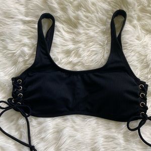 California Waves, Black, Bandeau Bikini Top (only), Size M